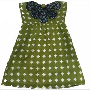 Judith March Strapless Green Polkadot Dress Size S